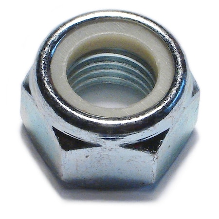 Midwest Fastener Nylon Insert Lock Nut, M20-2.50, Steel, Class 8, Zinc Plated, 10 PK 51431